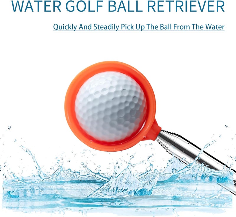 Nogcay Golf Ball Retriever for Water Telescopic, 9Ft/12Ft Stainless Steel Ball Retriever Tool Golf Ball Grabber - Image 2